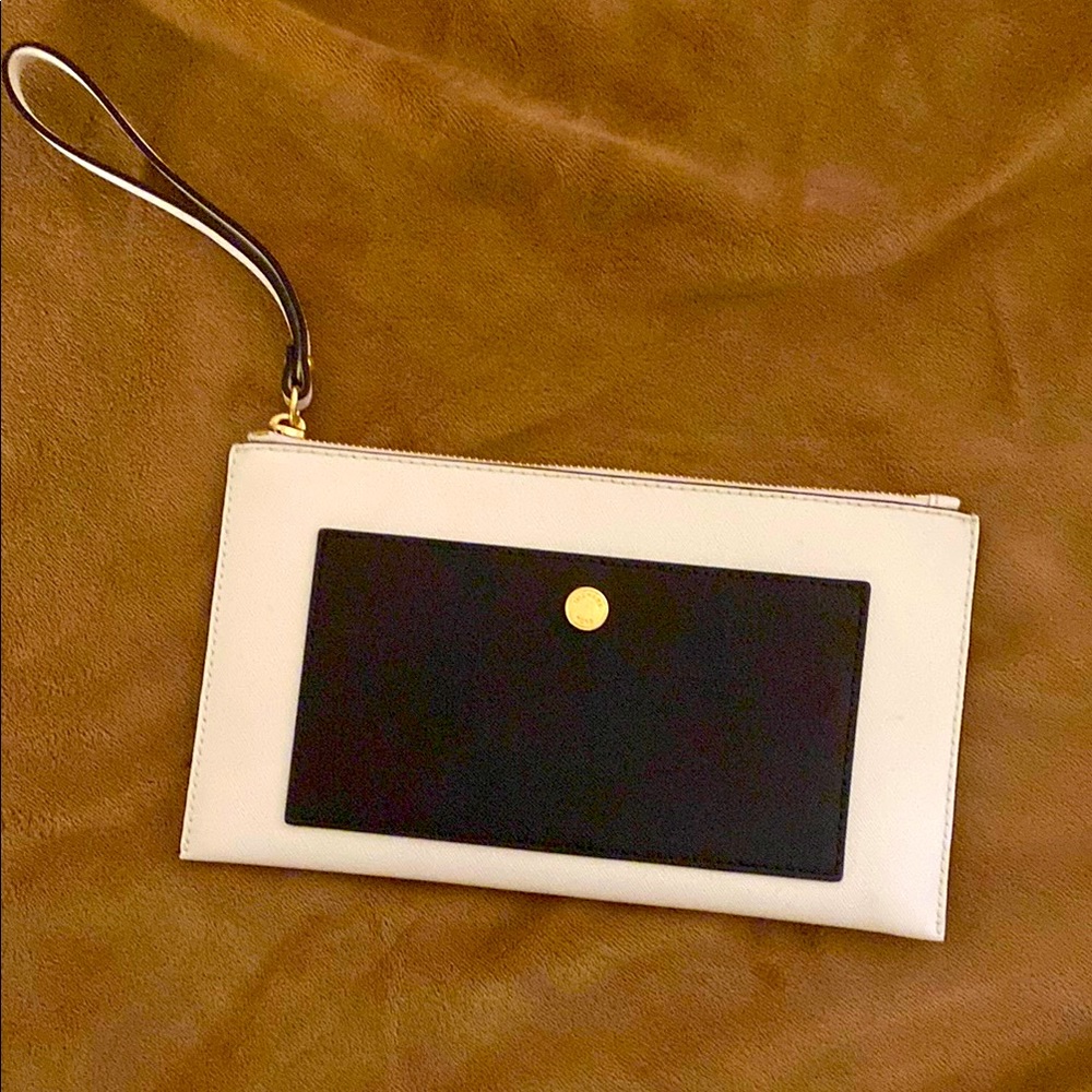 Michael Kors Black and Cream Wristlet